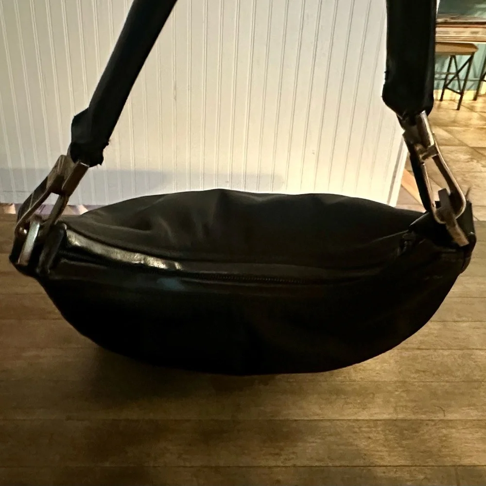 Gucci Vintage Black Nylon & Genuine Leather Hobo Shoulder Bag Purse - Picture 8 of 13